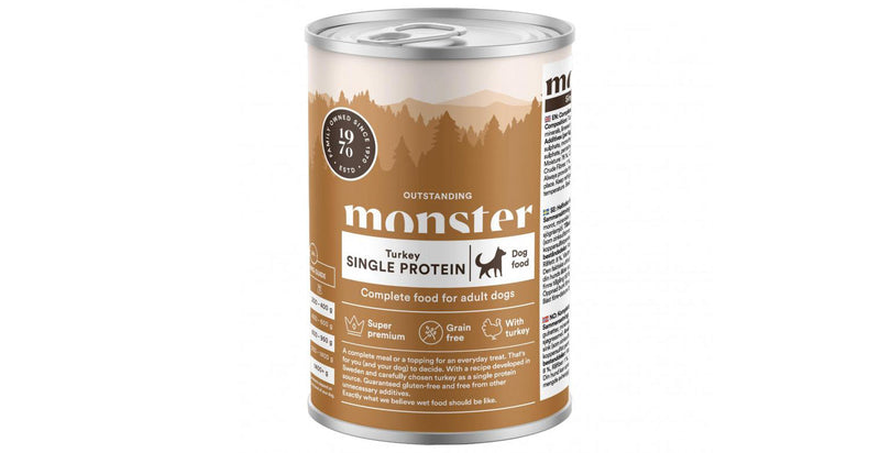 Monster Dog Adult Single Protein Turkey 6 x 400 g