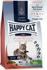 Höstbild av HappyCat Culinary vuxen lax kattmat i 1,3 kg för katter, visar den färska laxen i förpackningen.