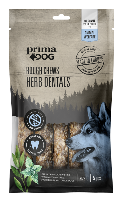 PrimaDog Rough Chews Dental Mint-Sage L