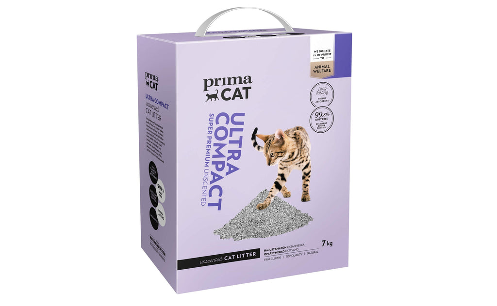 Bild på kattströ låda av varumärket Prima Pet.