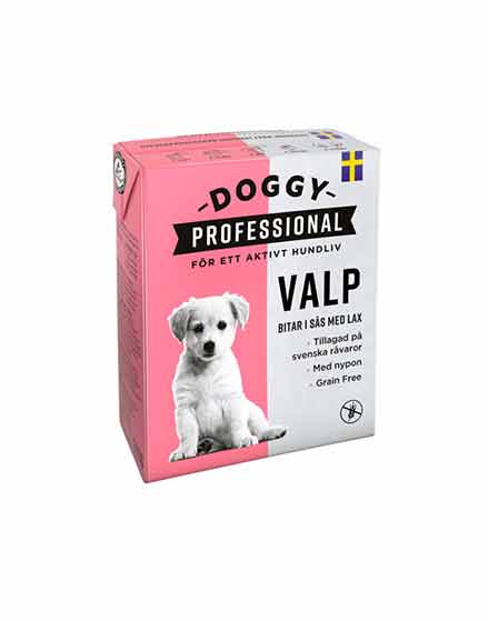 Doggy Professional Valp - bitar i sås med lax 16 x 370g