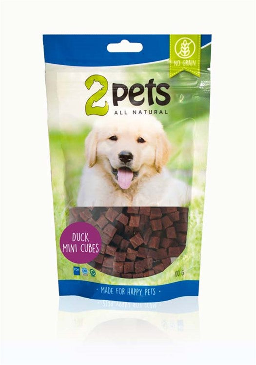 2pets Dogsnacks MiniCubes Duck 100g