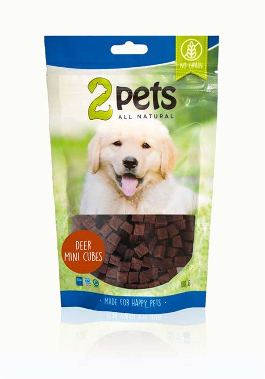 2pets Dogsnacks MiniCubes Deer 100g