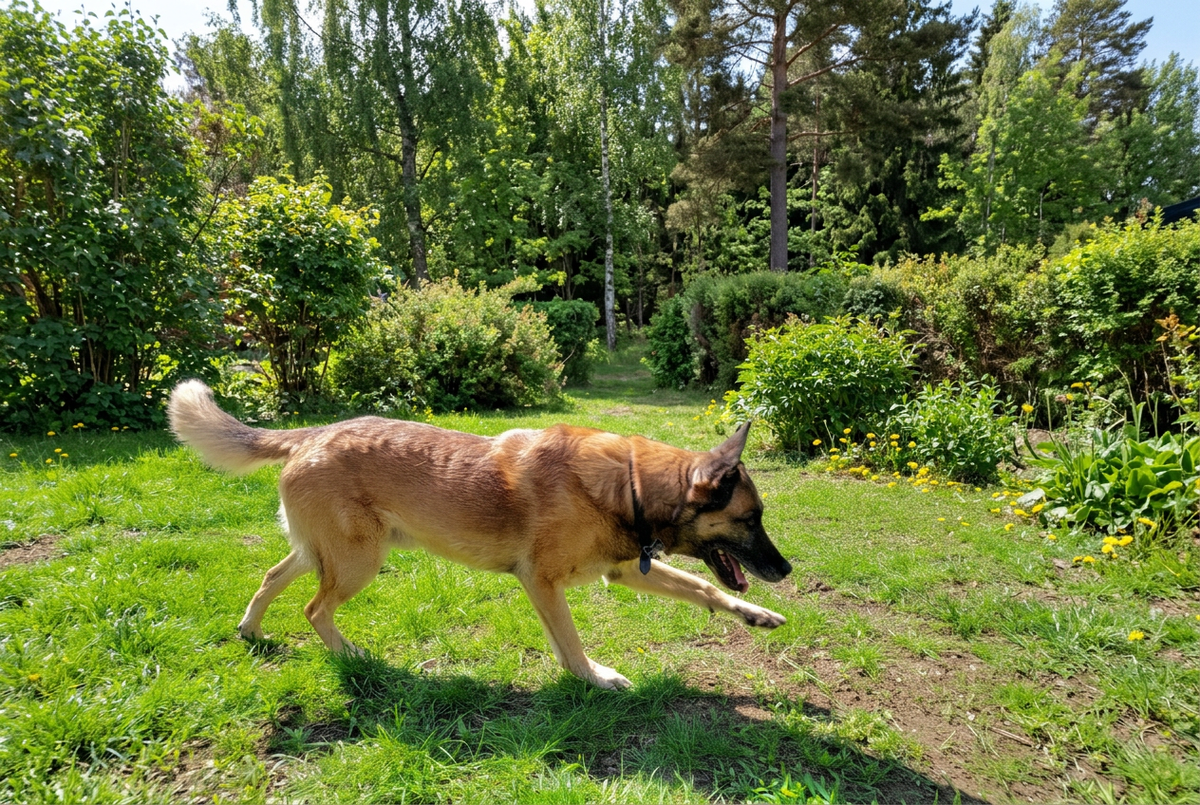 Atlas med grönska i stället för staket och plank