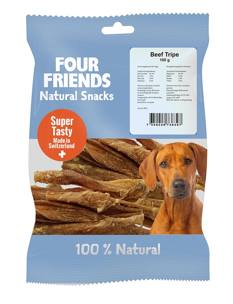 FourFriends Dog Natural Snacks Beef Tripe 100g