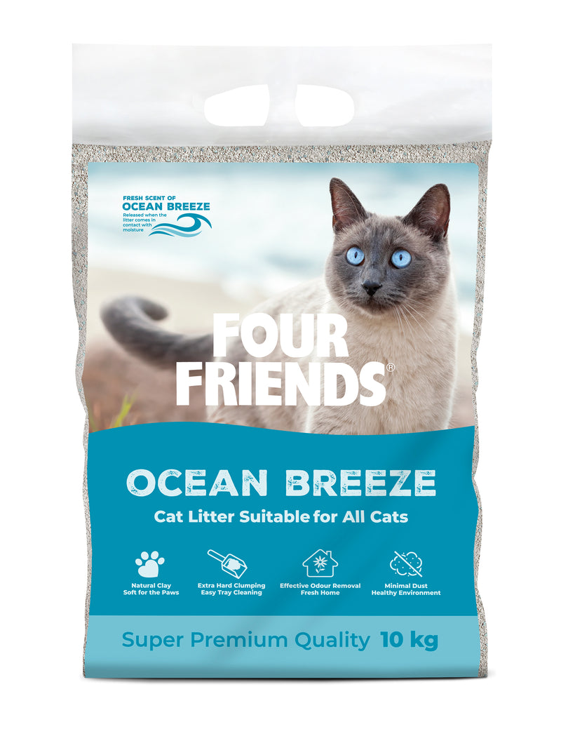 FourFriends Cat Litter Ocean Breeze 10kg - NYHET