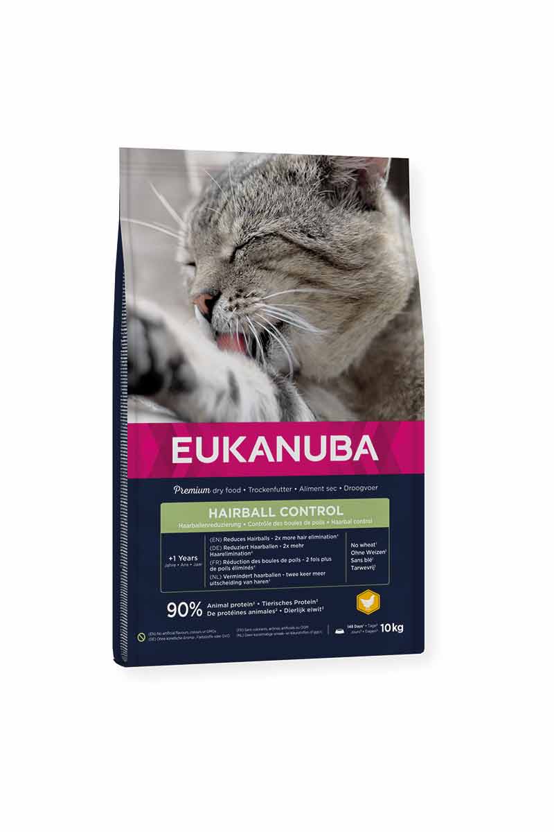 Eukanuba Cat Hairball Control Adult Chicken 10 kg