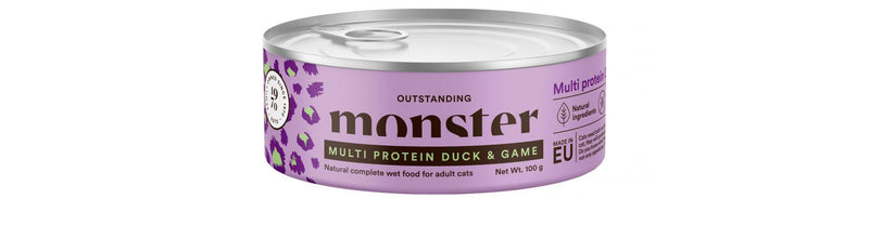 Monster Cat Adult Multi Protein Duck & Game 100g