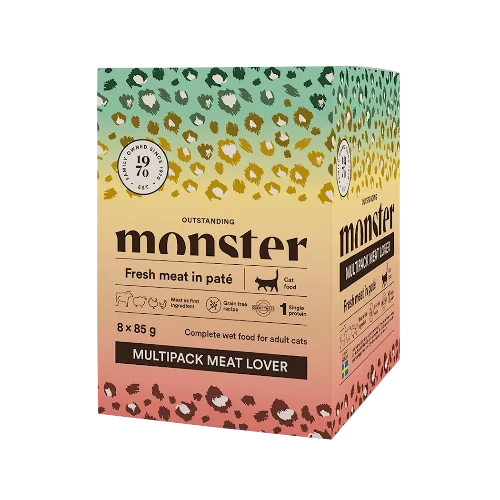 Monster Cat Pouches Adult Multipack Meat Lover 85 g (8-pack) - NYHET