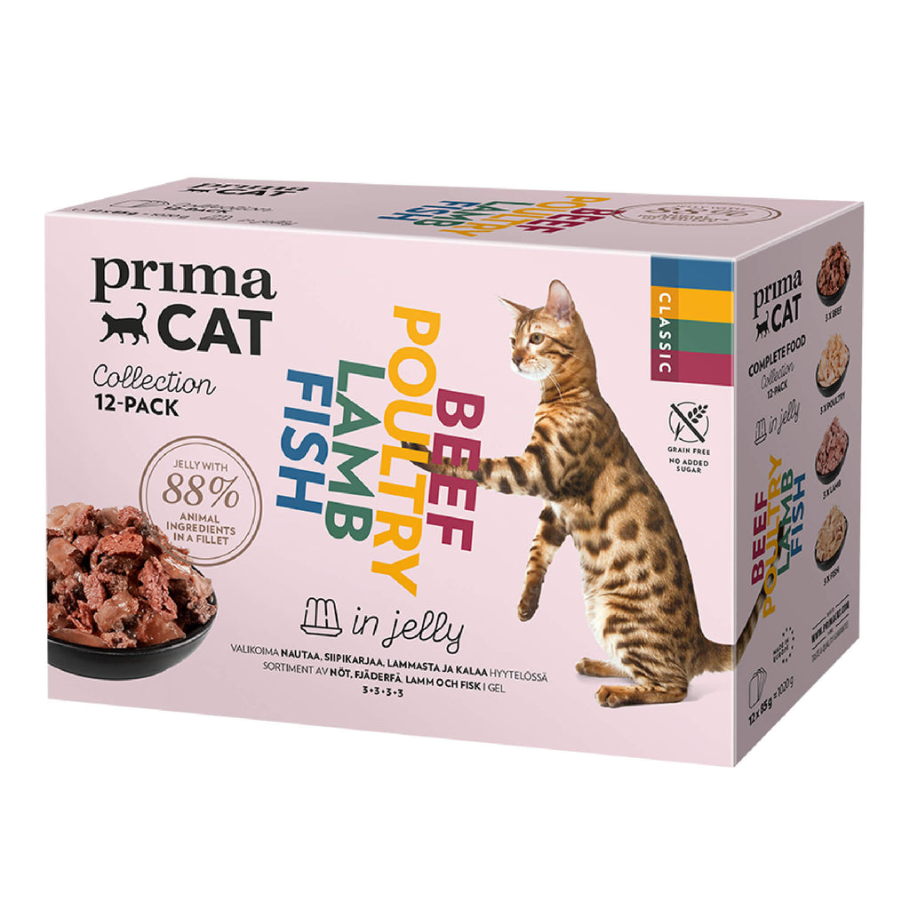Bild på våtfoder till katt av varumärket Prima Pet. 